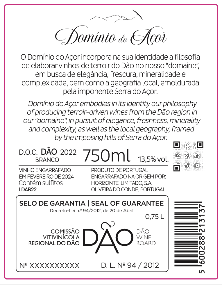 TABC label artwork for DOMINIO DO ACOR VILA ROMANA DAO
