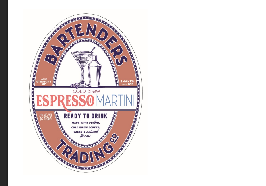 TABC label artwork for BARTENDER ESPRESSO Martini