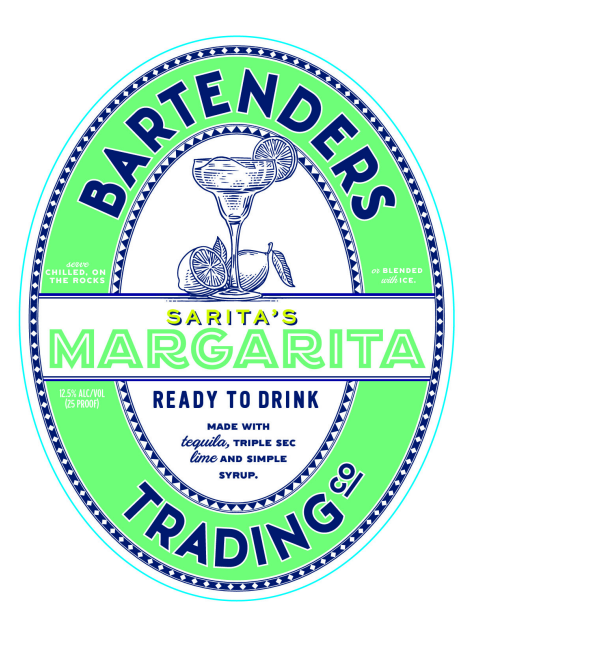 TABC label artwork for Bartender Trading Co Margarita