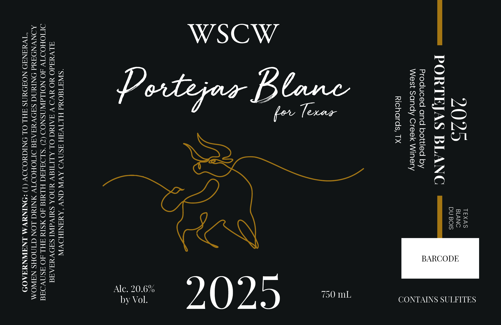 TABC label artwork for WSCW Portejas Blanc