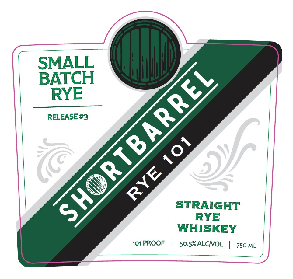 TABC label artwork for Shortbarrel Rye
