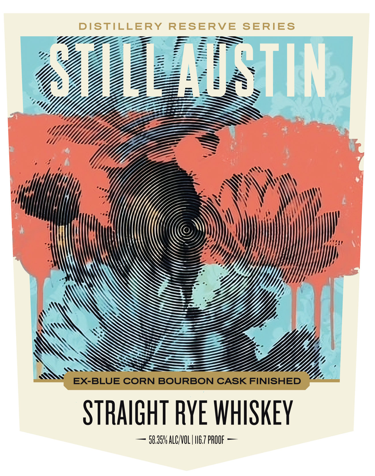 TABC label artwork for Still Austin Distillery Reserve Series Ex-Blue Corn Bourbon Cask Finished