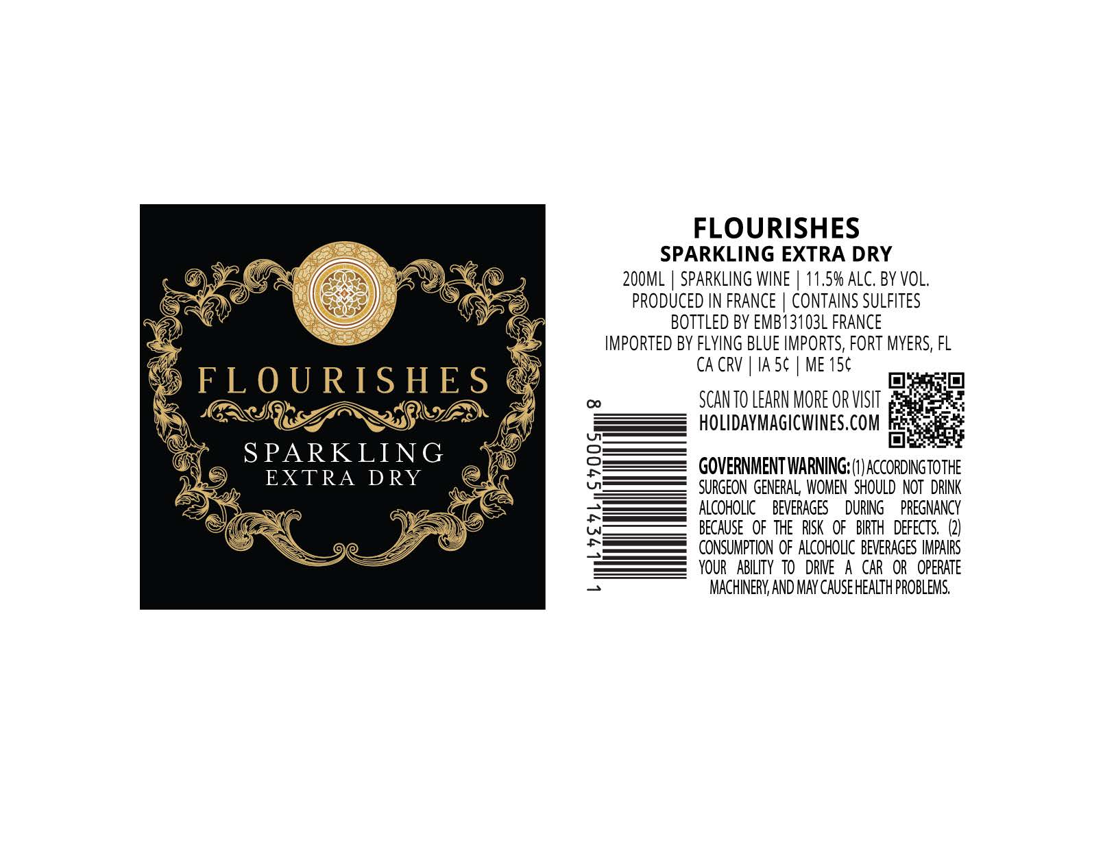 TABC label artwork for FLOURISHES Sparkling Extra Dry France