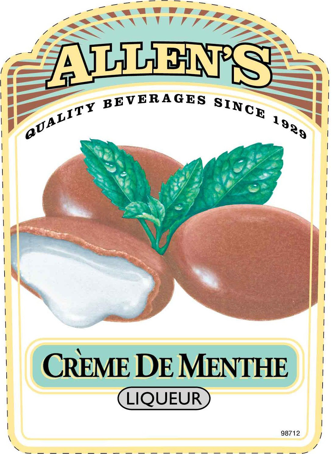 TABC label artwork for ALLEN'S - Crème De Menthe White