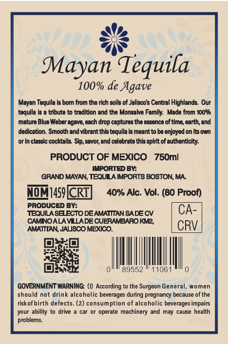 TABC label artwork for GRAND MAYAN, TEQUILA IMPORTS SILVER