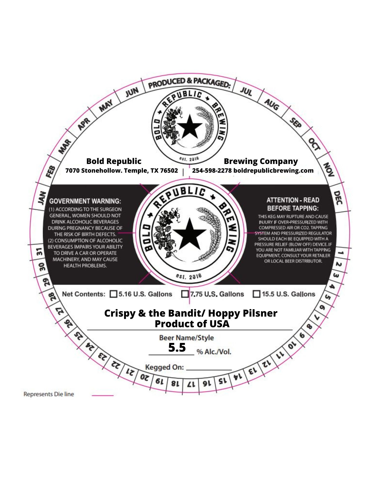 TABC label artwork for Crispy & the Bandit