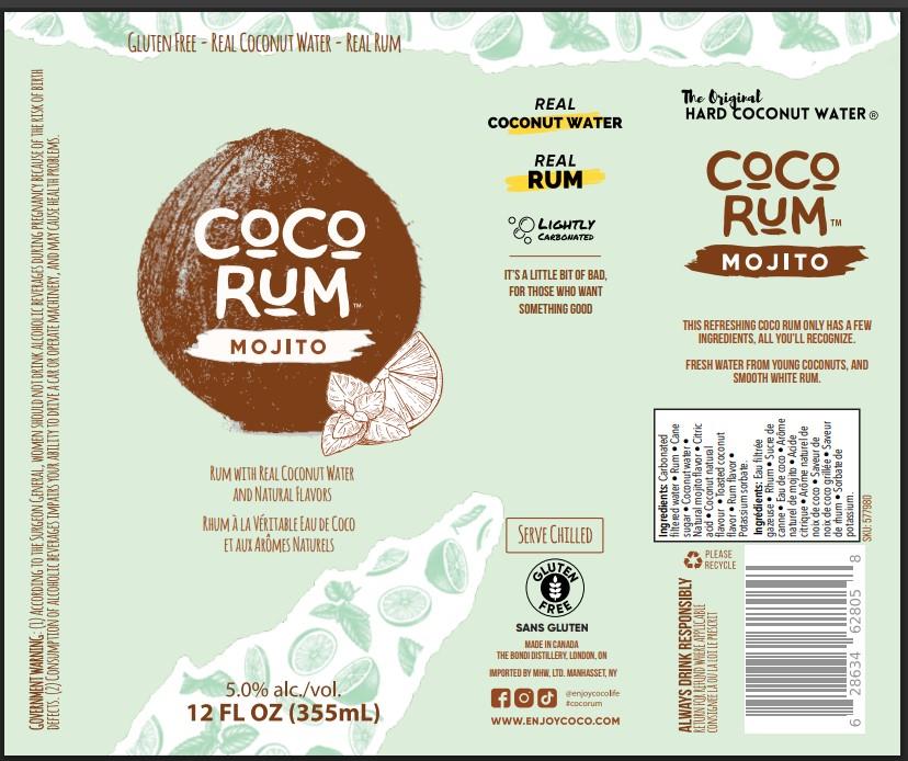 TABC label artwork for CoCo Rum Mojito