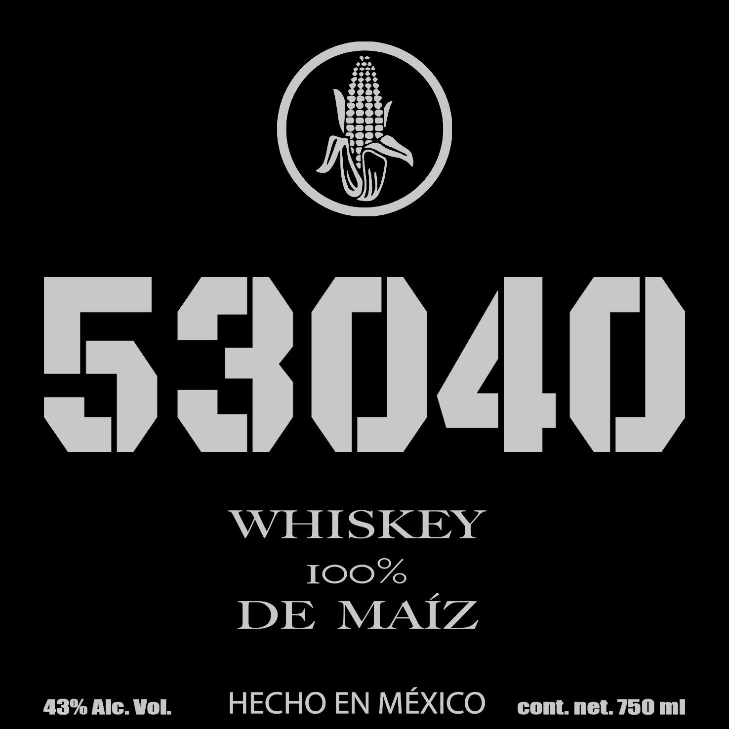 TABC label artwork for 53040 Mexican Corn Whiskey