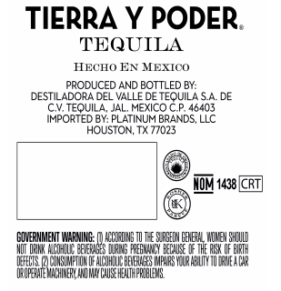 TABC label artwork for TIERRA Y PODER REPOSADO