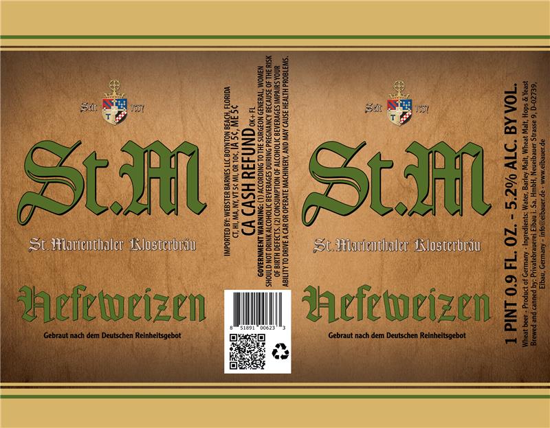 TABC label artwork for St M Hefeweizen