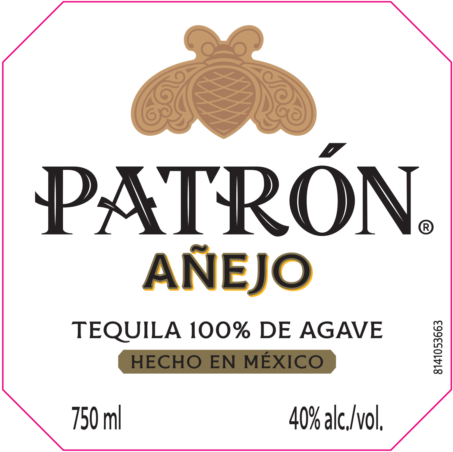 TABC label artwork for Patron Añejo