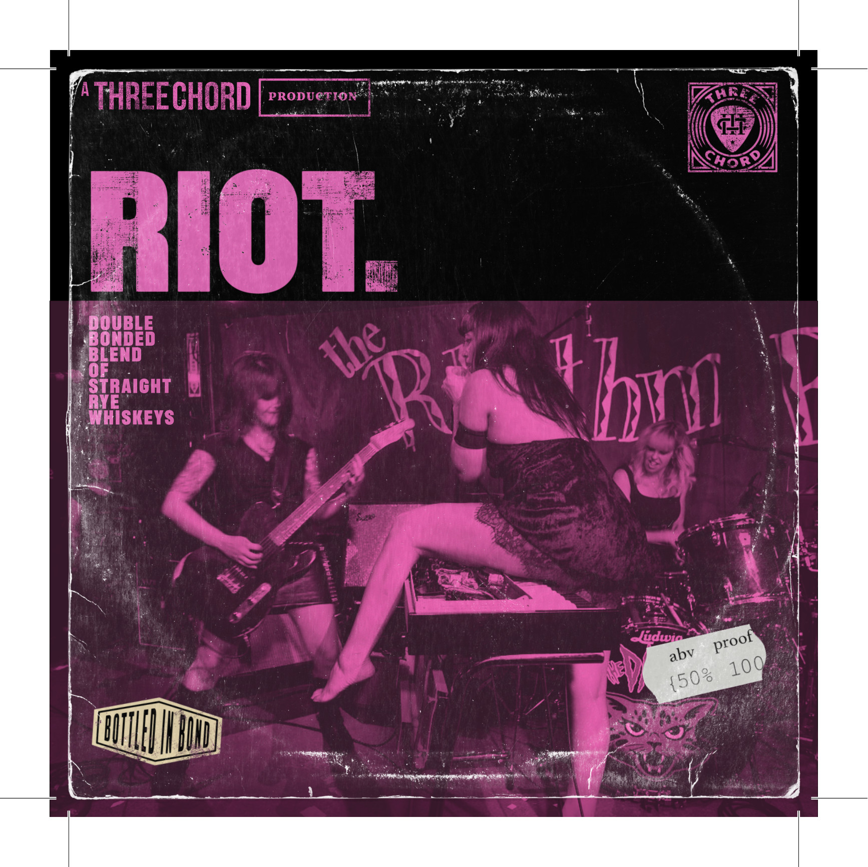 TABC label artwork for Three Chord Riot Double Bonded Blend Of Straight Rye Whiskeys