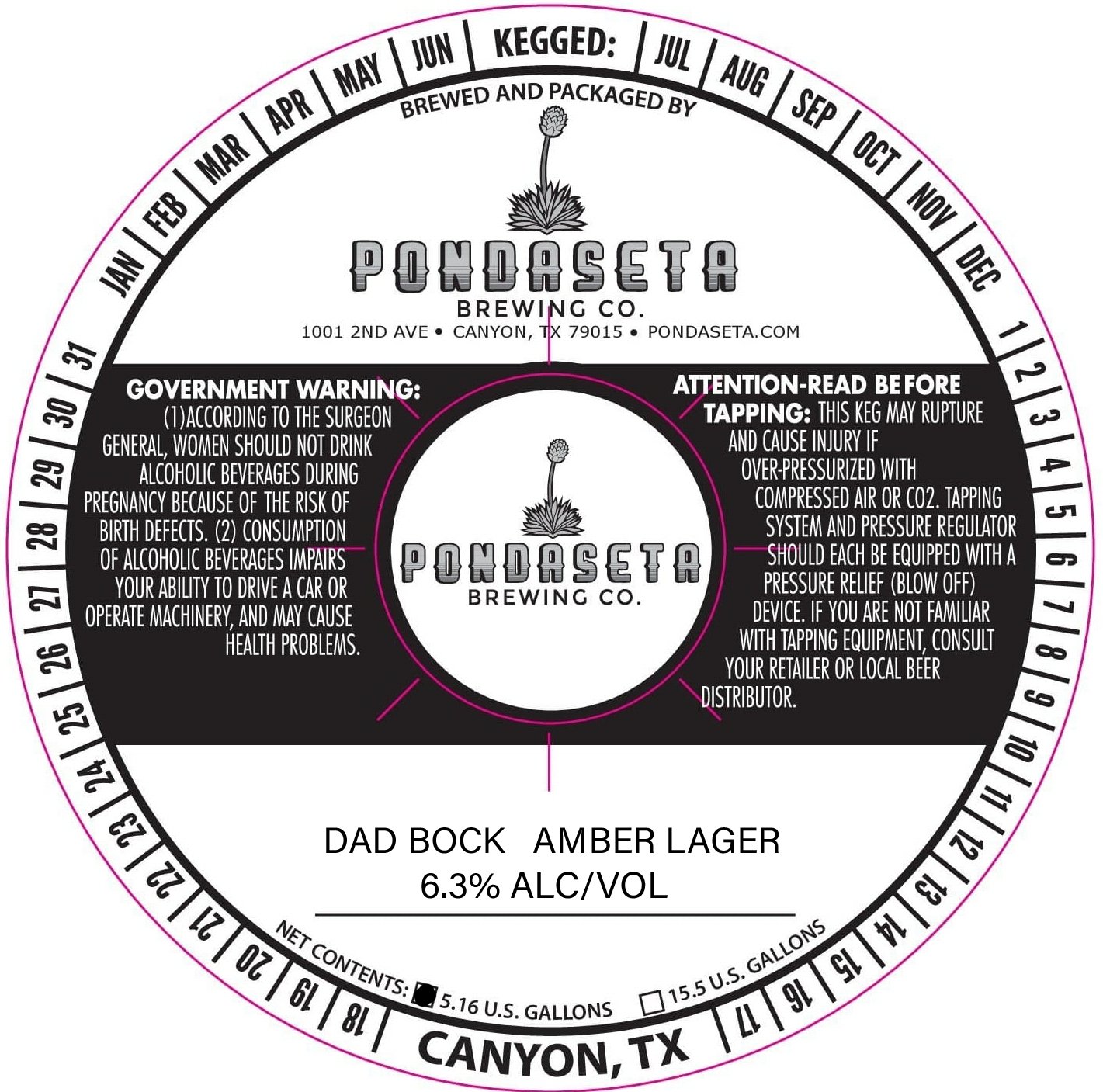 TABC label artwork for Dad Bock