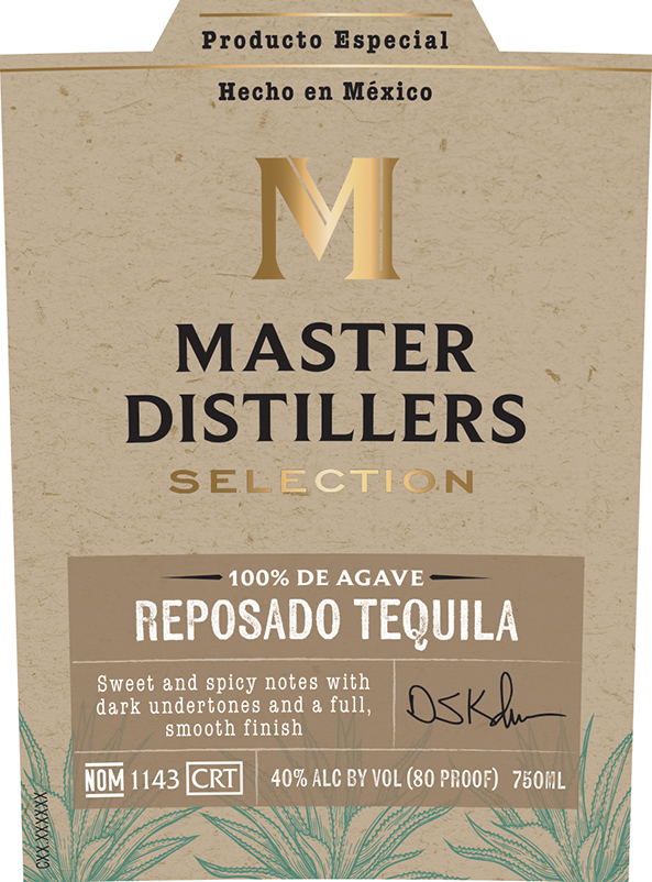 TABC label artwork for Master Distillers Reposado Tequila 750ml