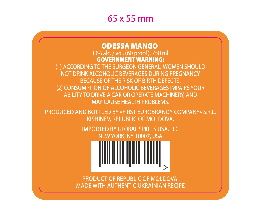TABC label artwork for Odessa Mango
