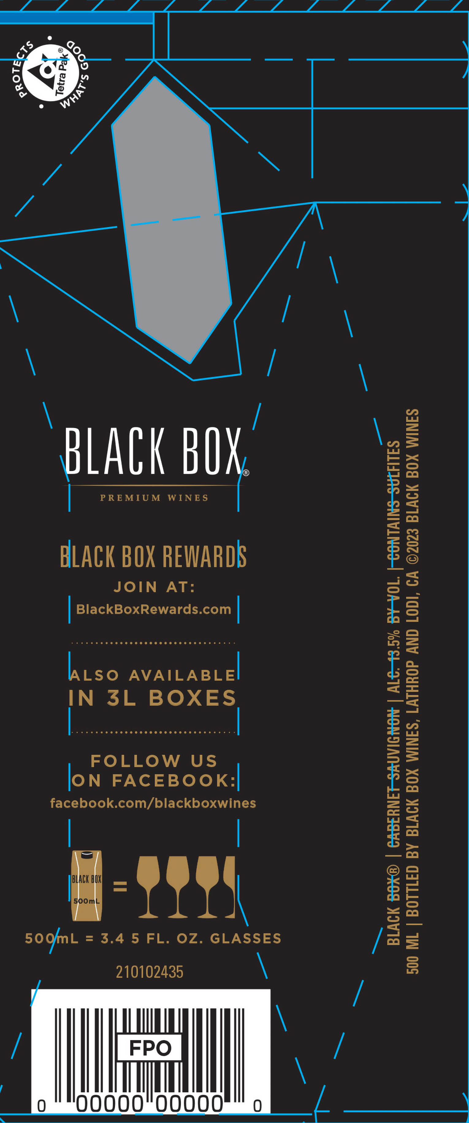 TABC label artwork for Black Box Cabernet Sauvignon Deep & Dark California
