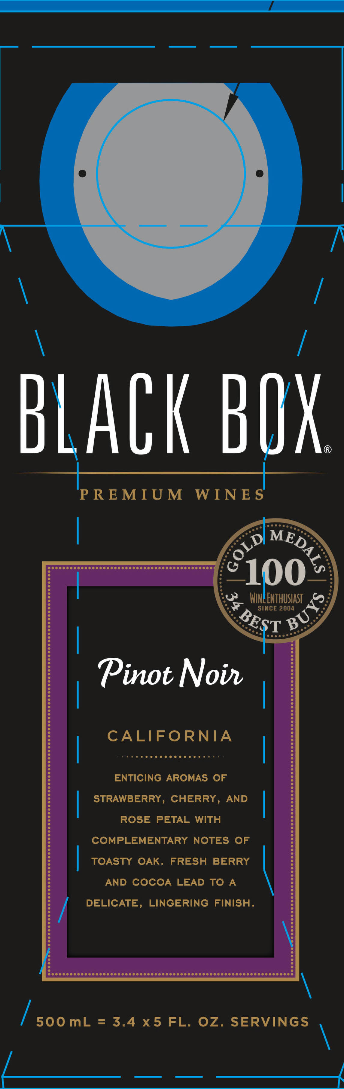 TABC label artwork for Black Box Pinot Noir California