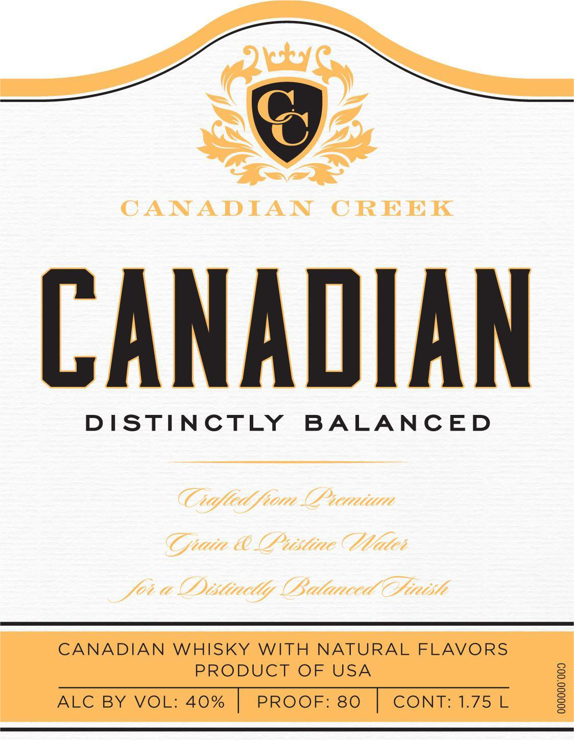 TABC label artwork for Canadian Creek Canadian Whiskey