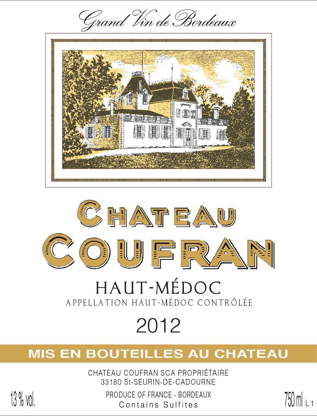 TABC label artwork for CHATEAU COUFRAN HAUT MEDOC