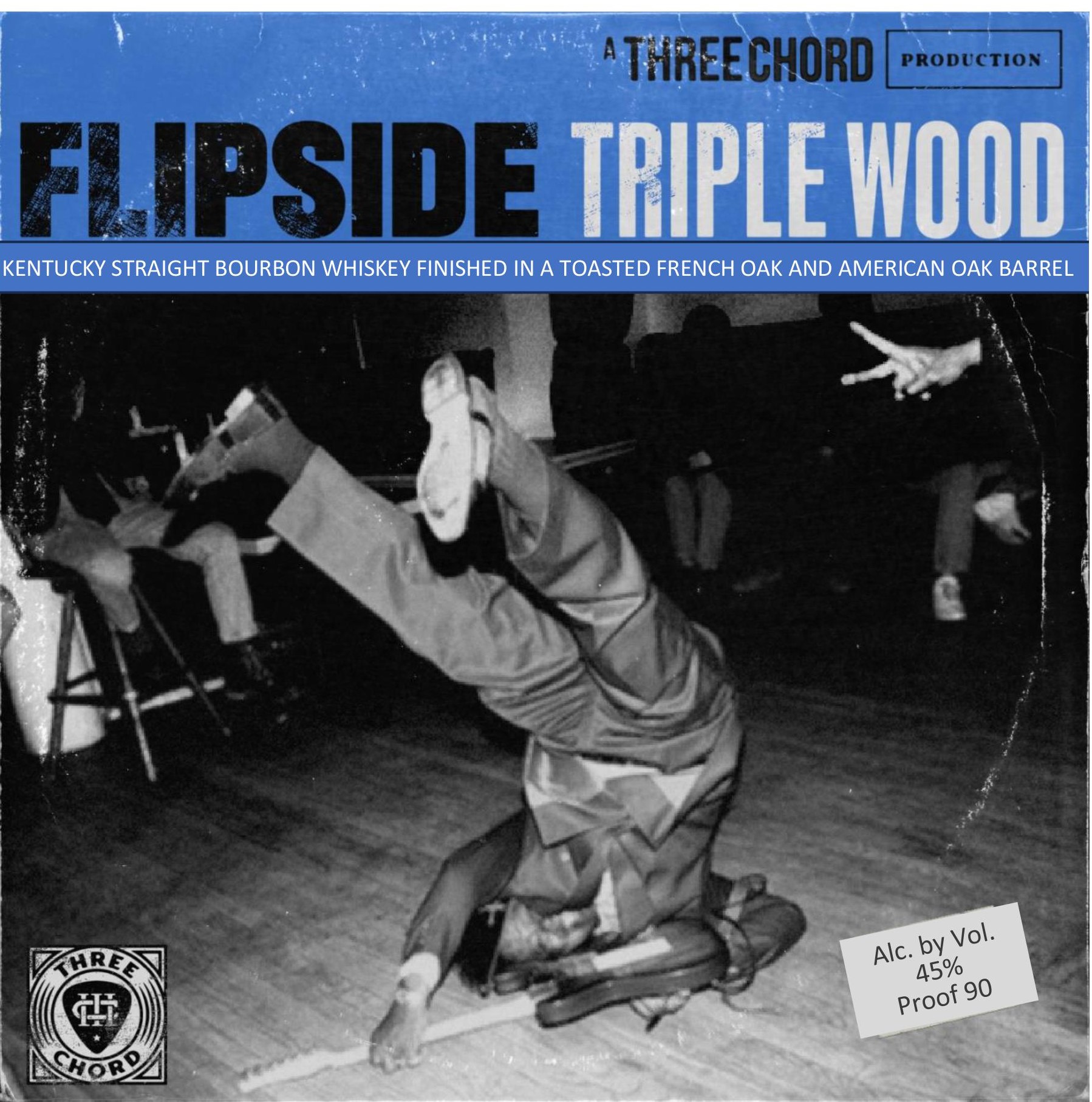 TABC label artwork for Three Chord Flipside Triple Wood Kentucky Straight Bourbon Whiskey
