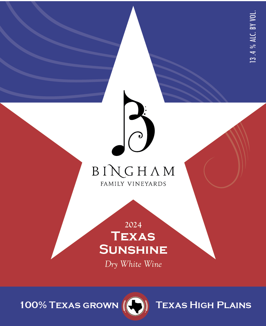 TABC label artwork for Bingham Family Vineyards Texas Sunshine