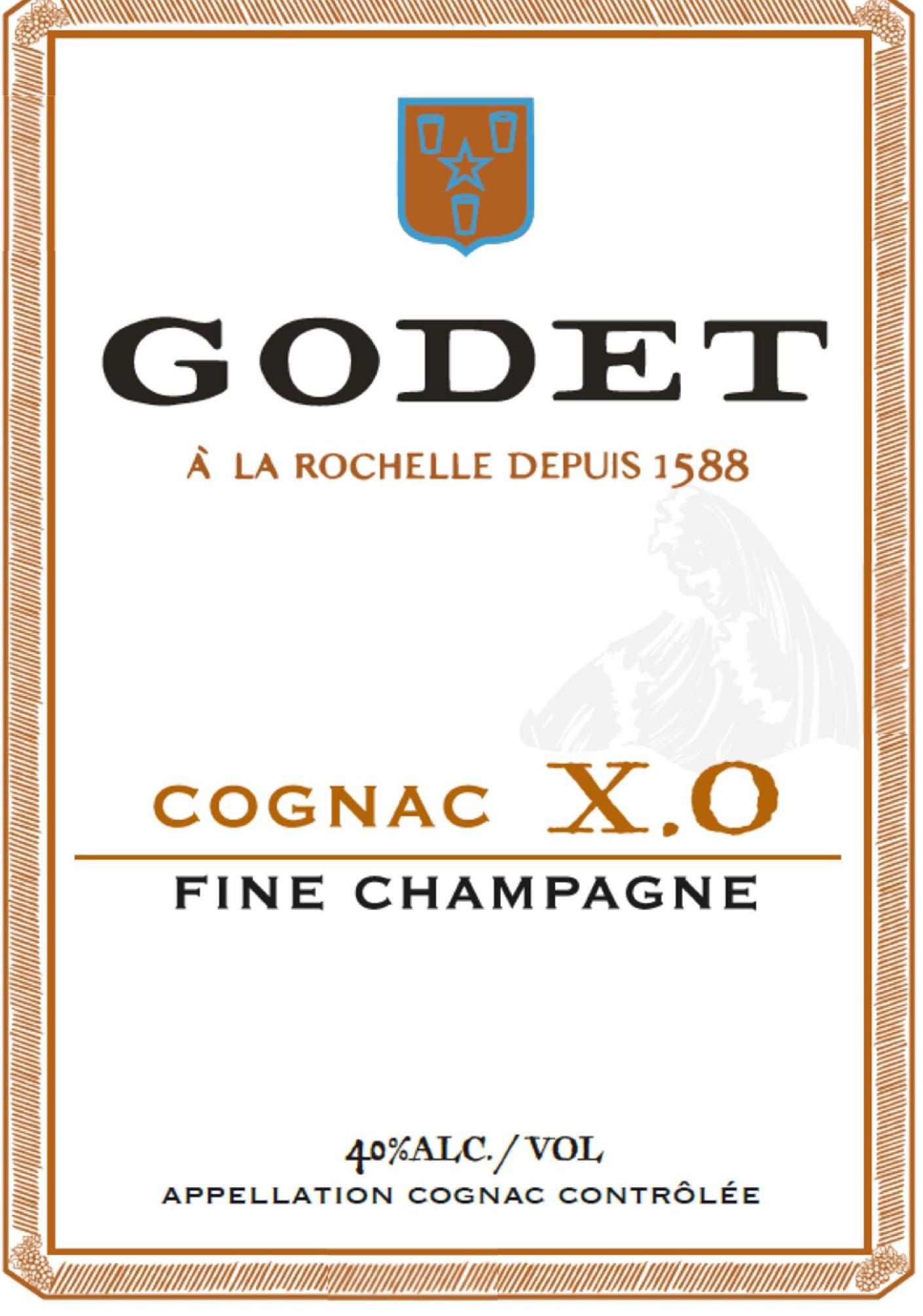 TABC label artwork for GODET XO FINE CHAMPAGNE COGNAC