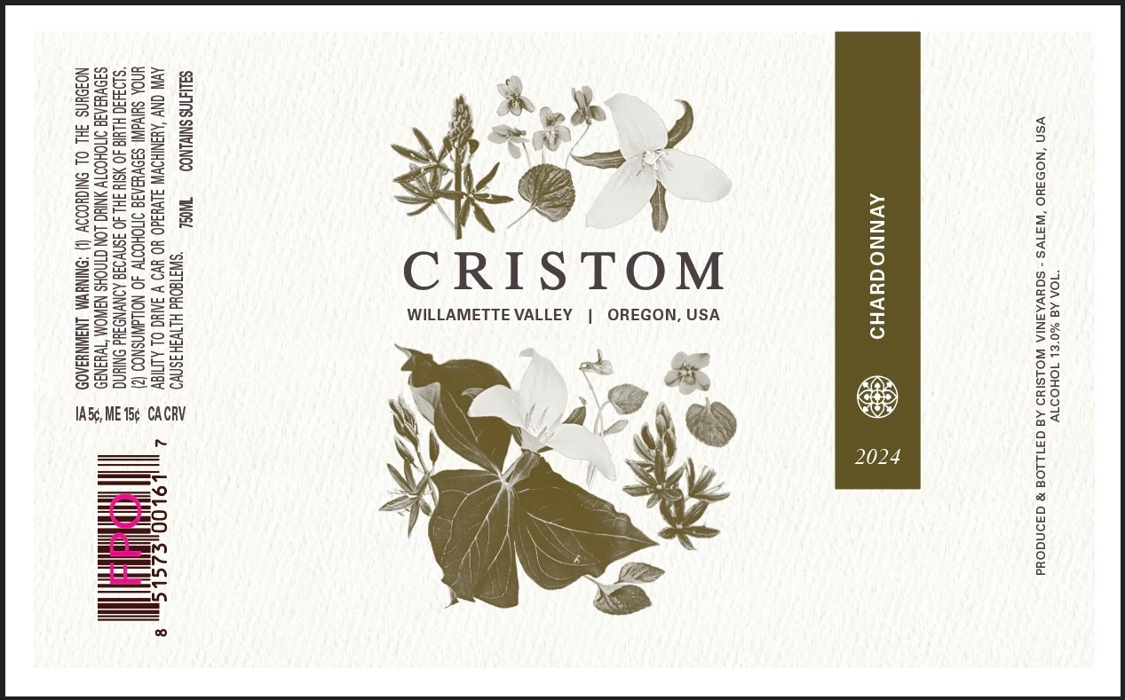 TABC label artwork for Willamette Valley Chardonnay