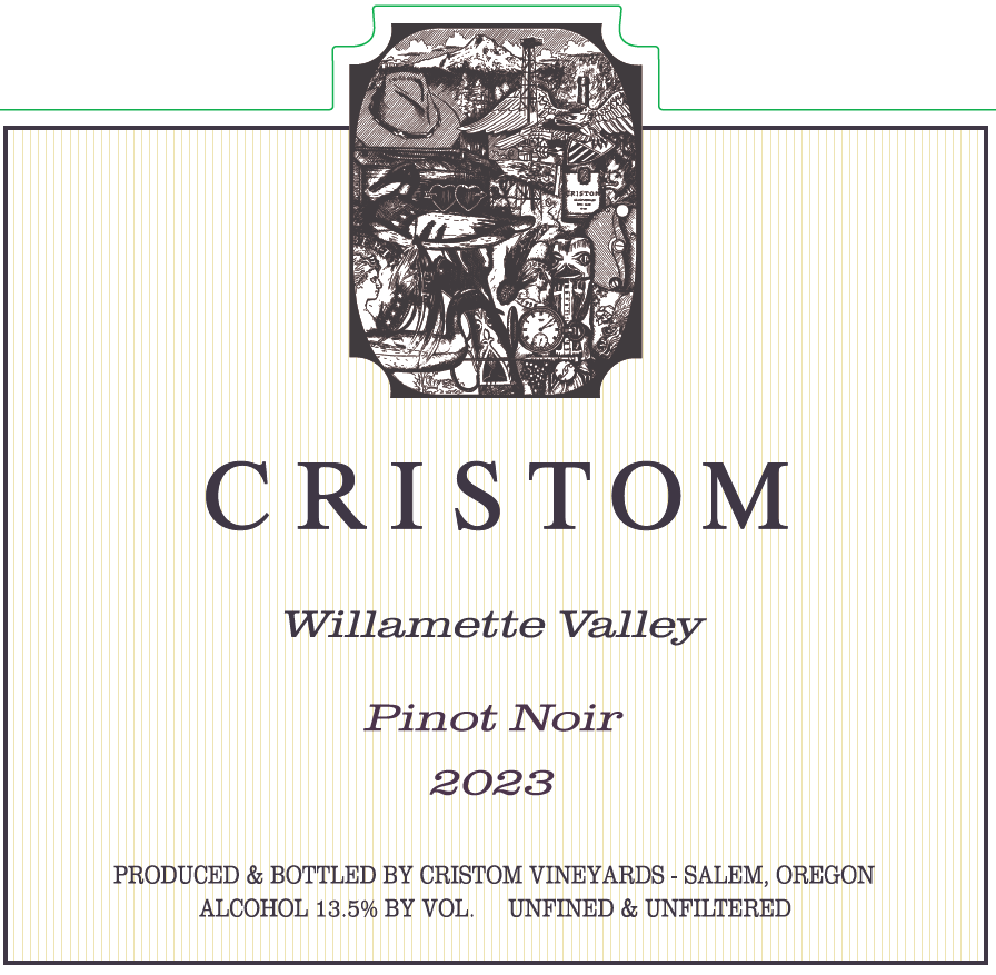 TABC label artwork for Willamette Valley Pinot Noir