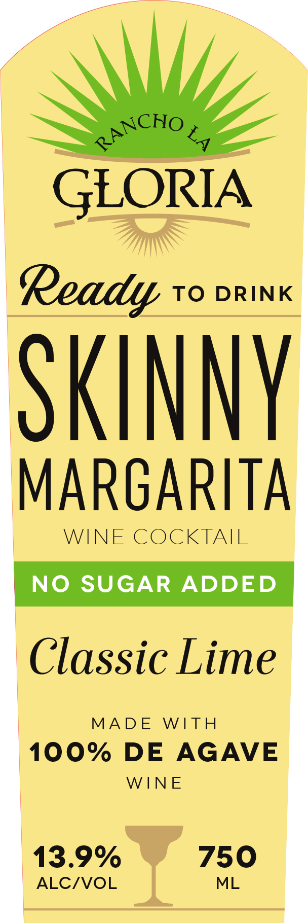 TABC label artwork for Rancho La Gloria Skinny Lime Wine Margarita