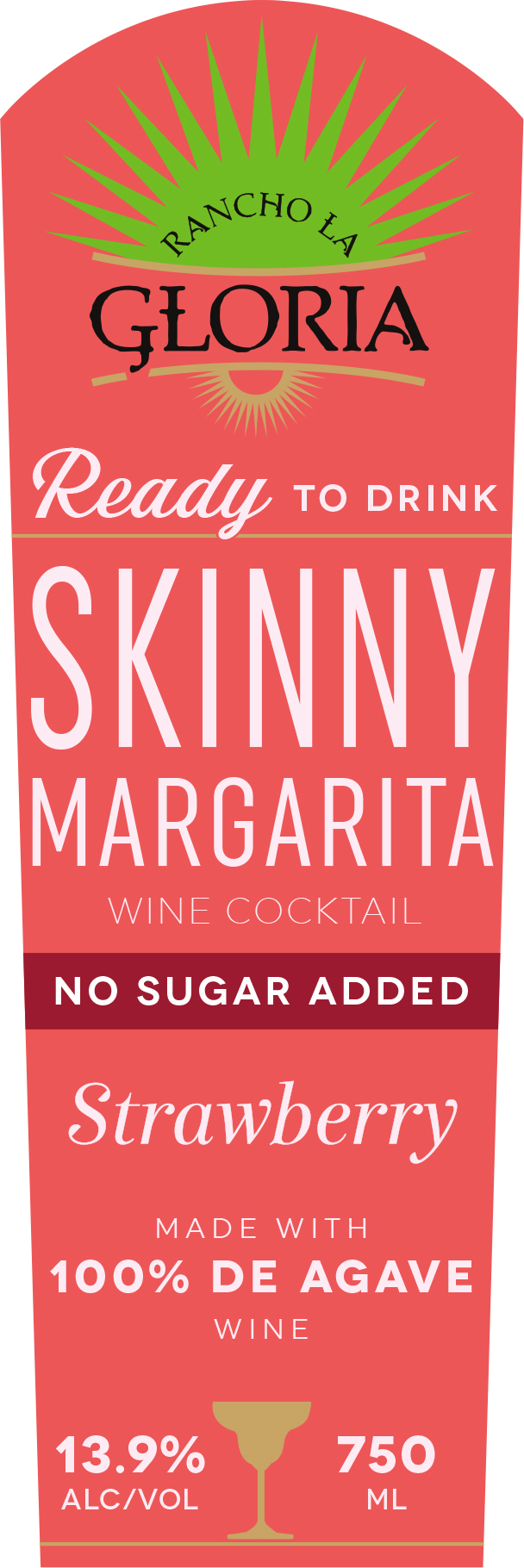 TABC label artwork for Rancho La Gloria Strawberry Skinny Wine Margarita