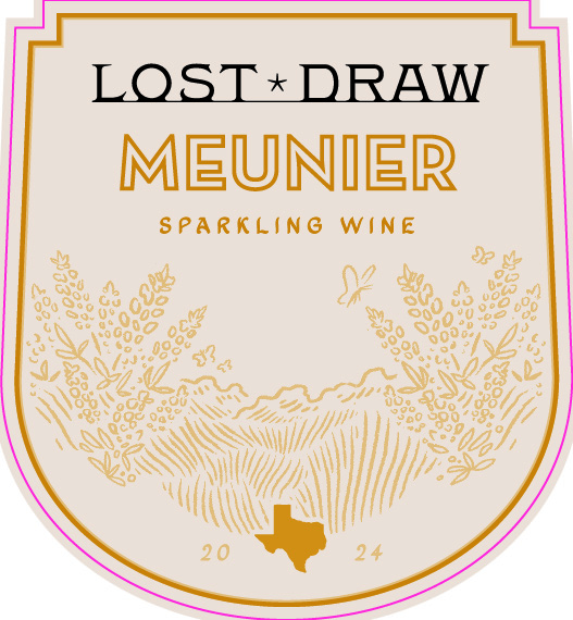 TABC label artwork for Lost Draw 2024 Sparkling Meunier Pet Nat