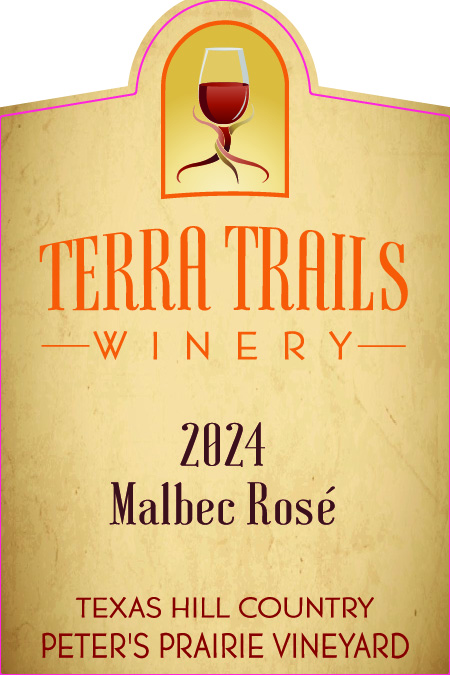 TABC label artwork for Terra Trails Peter's Prairie Malbec Rose