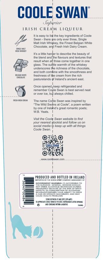 TABC label artwork for COOLE SWAN IRISH CREAM LIQUEUR