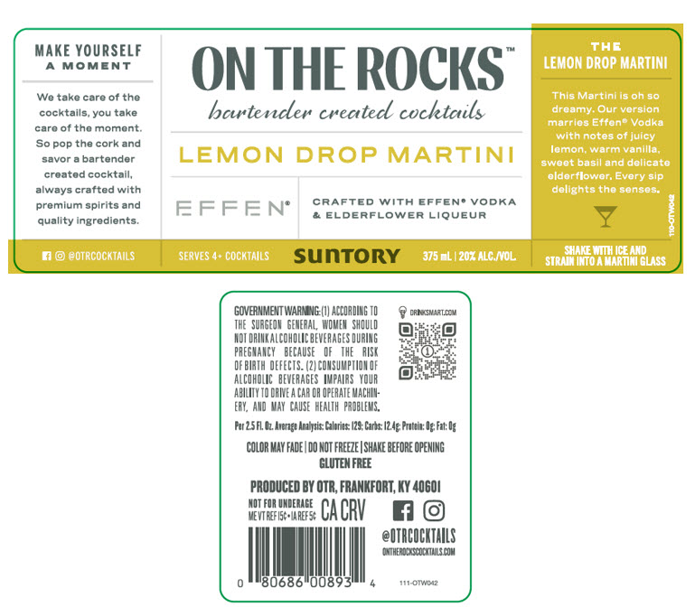 TABC label artwork for On The Rocks Lemon Drop Martini