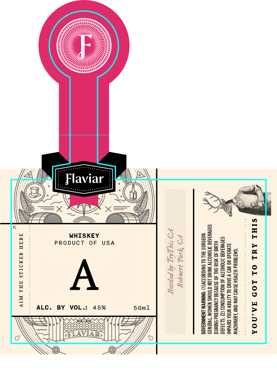 TABC label artwork for Flaviar TryThisCA Whiskey USA