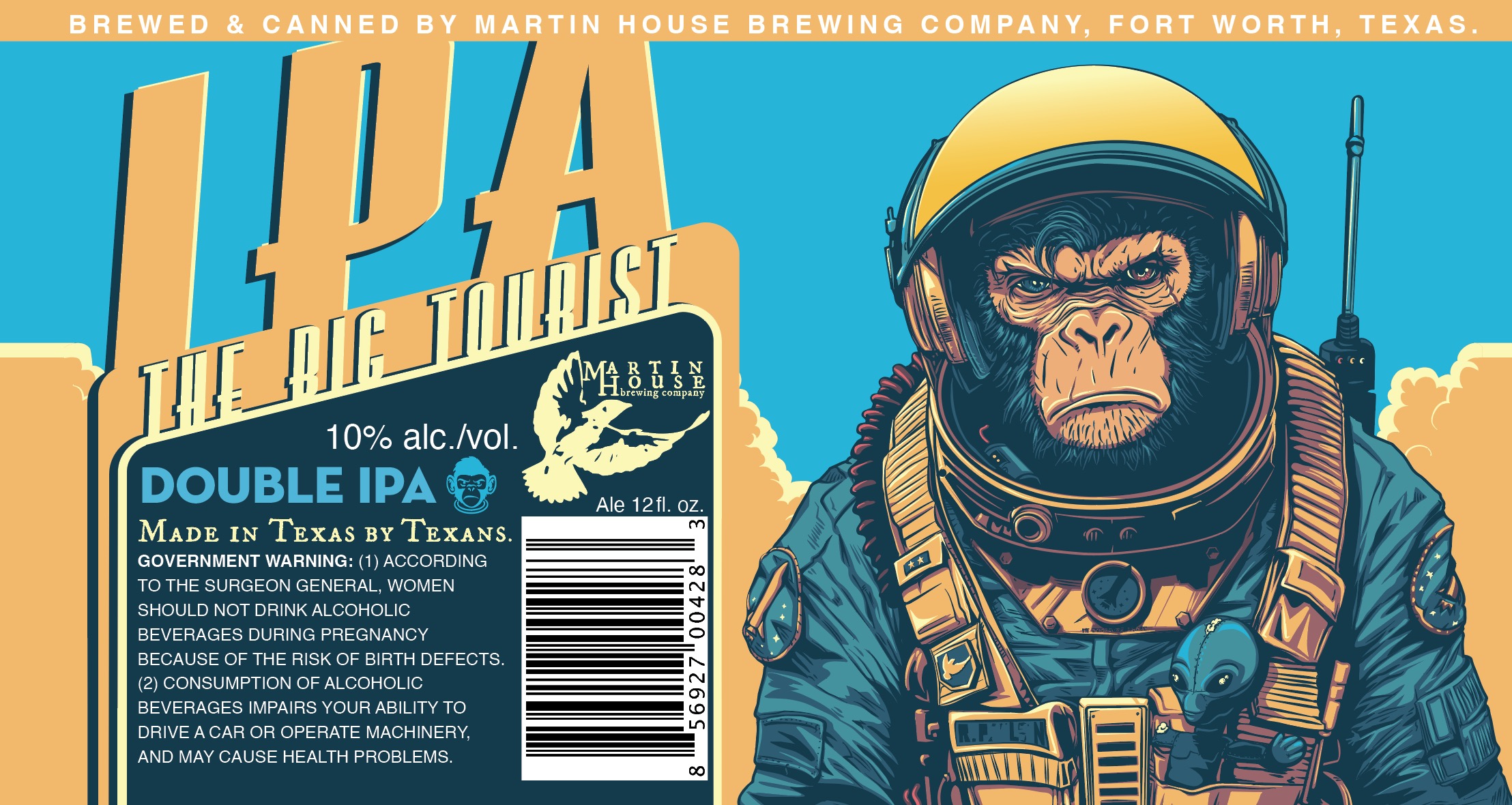 TABC label artwork for MARTIN HOUSE BREWING COMPANY THE BIG TOURIST CAN