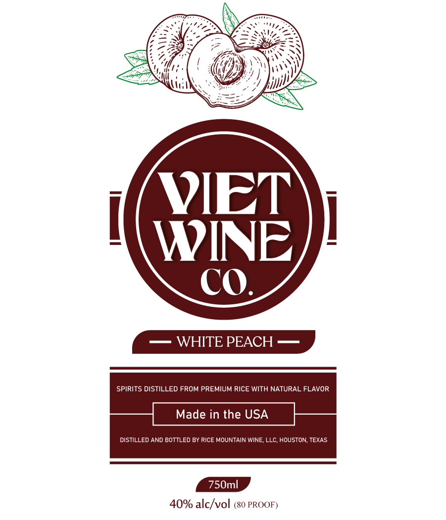 TABC label artwork for VIET WINE CO. WHITE PEACH