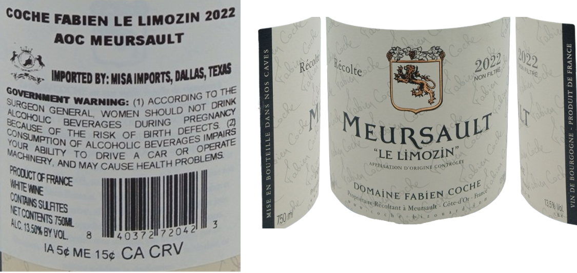 TABC label artwork for FABIEN COCHE LE LIMOZIN