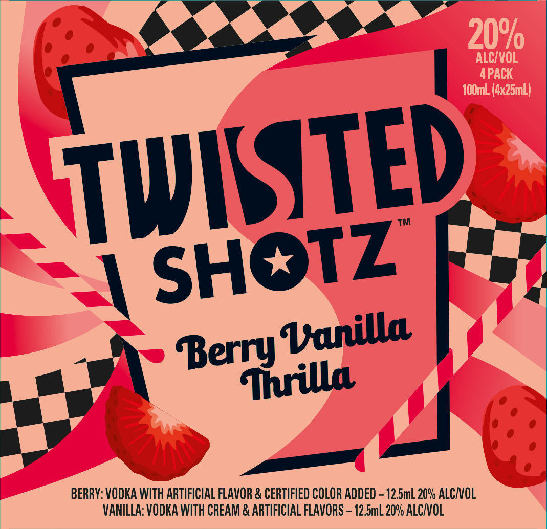 TABC label artwork for Twisted Shotz Berry Vanilla Thrilla