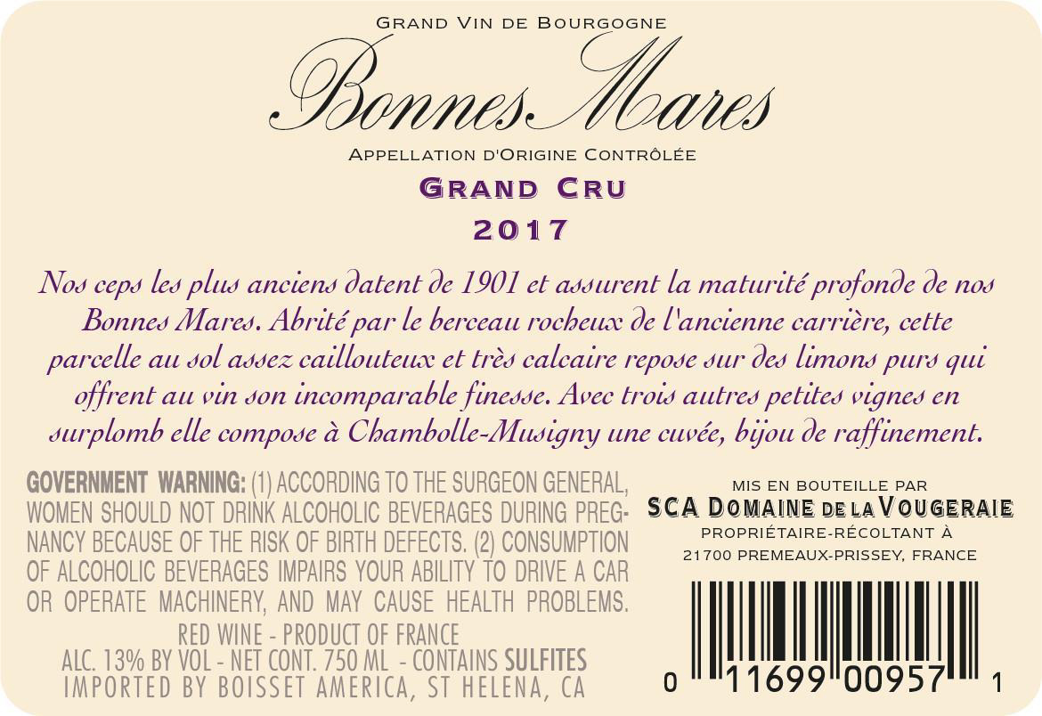 TABC label artwork for DOMAINE DE LA VOUGERAIE GRAND CRU
