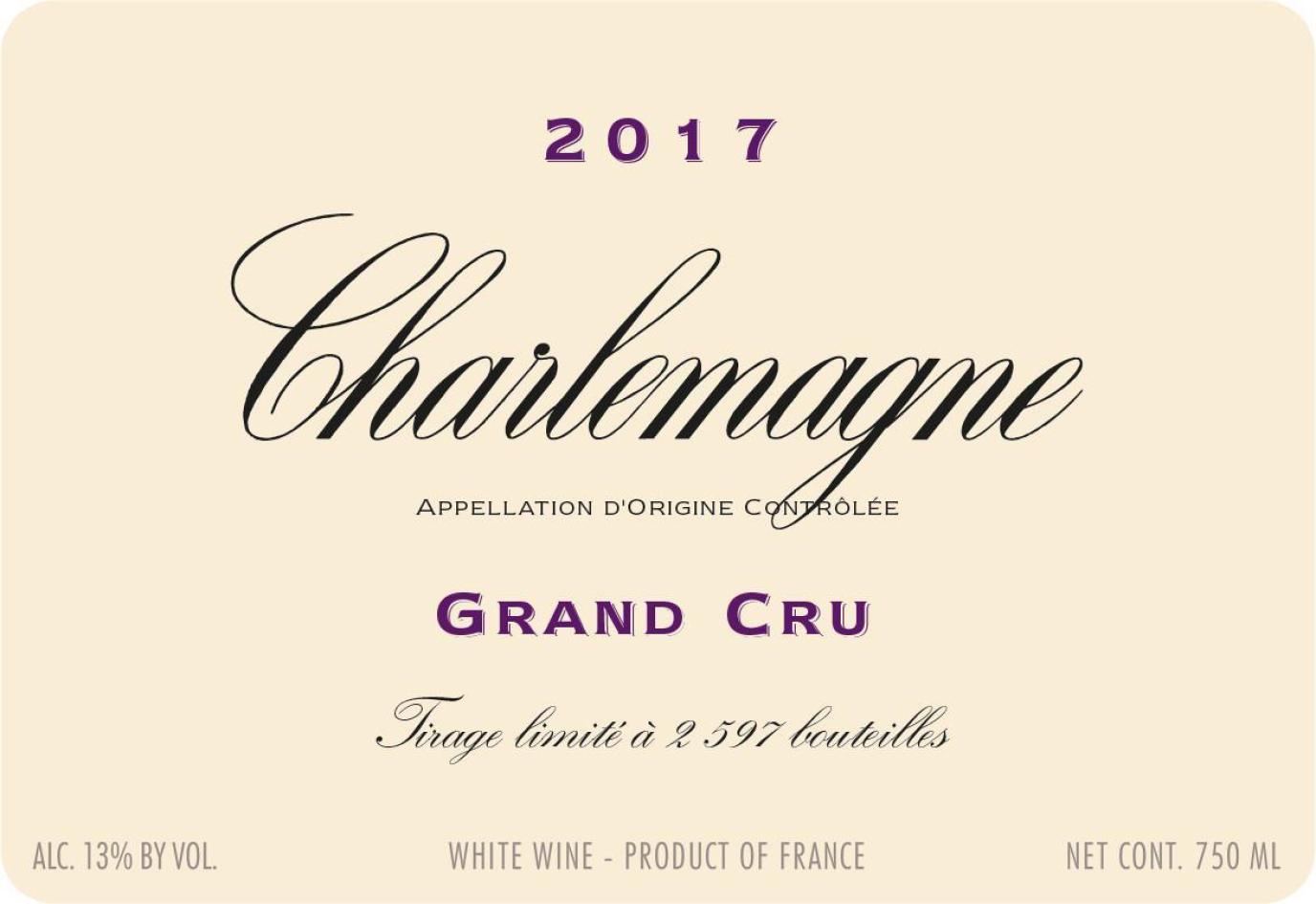 TABC label artwork for DOMAINE DE LA VOUGERAIE GRAND CRU