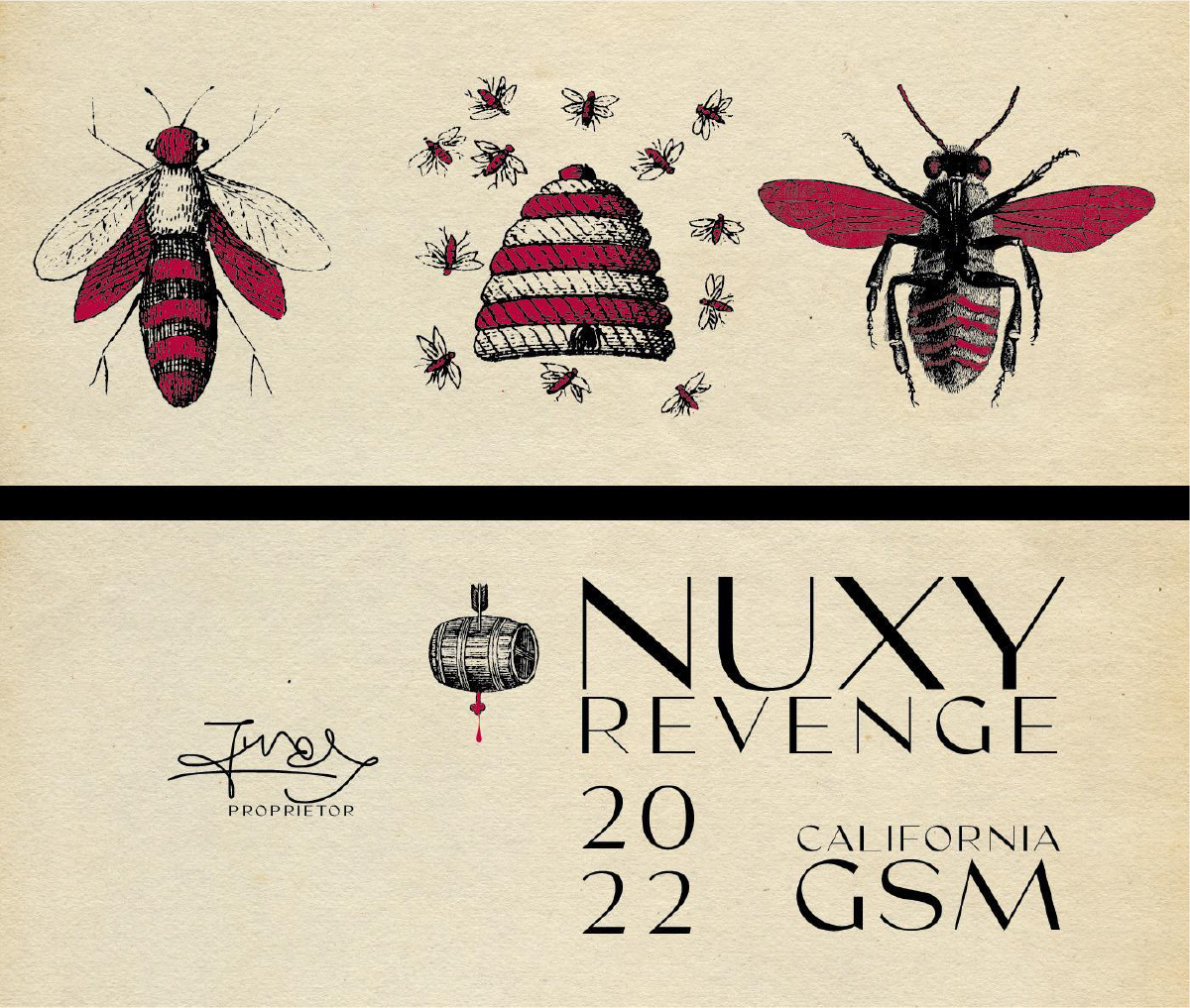 TABC label artwork for NUXY REVENGE RED