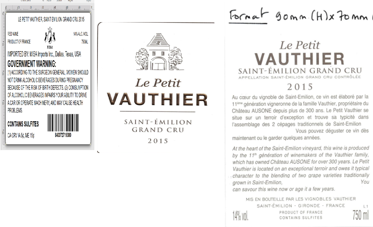 TABC label artwork for LE PETIT VAUTHIER SAINT EMILION GRAND CRU