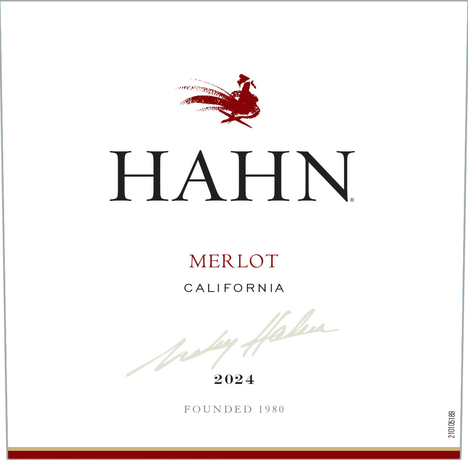 TABC label artwork for Hahn Merlot California