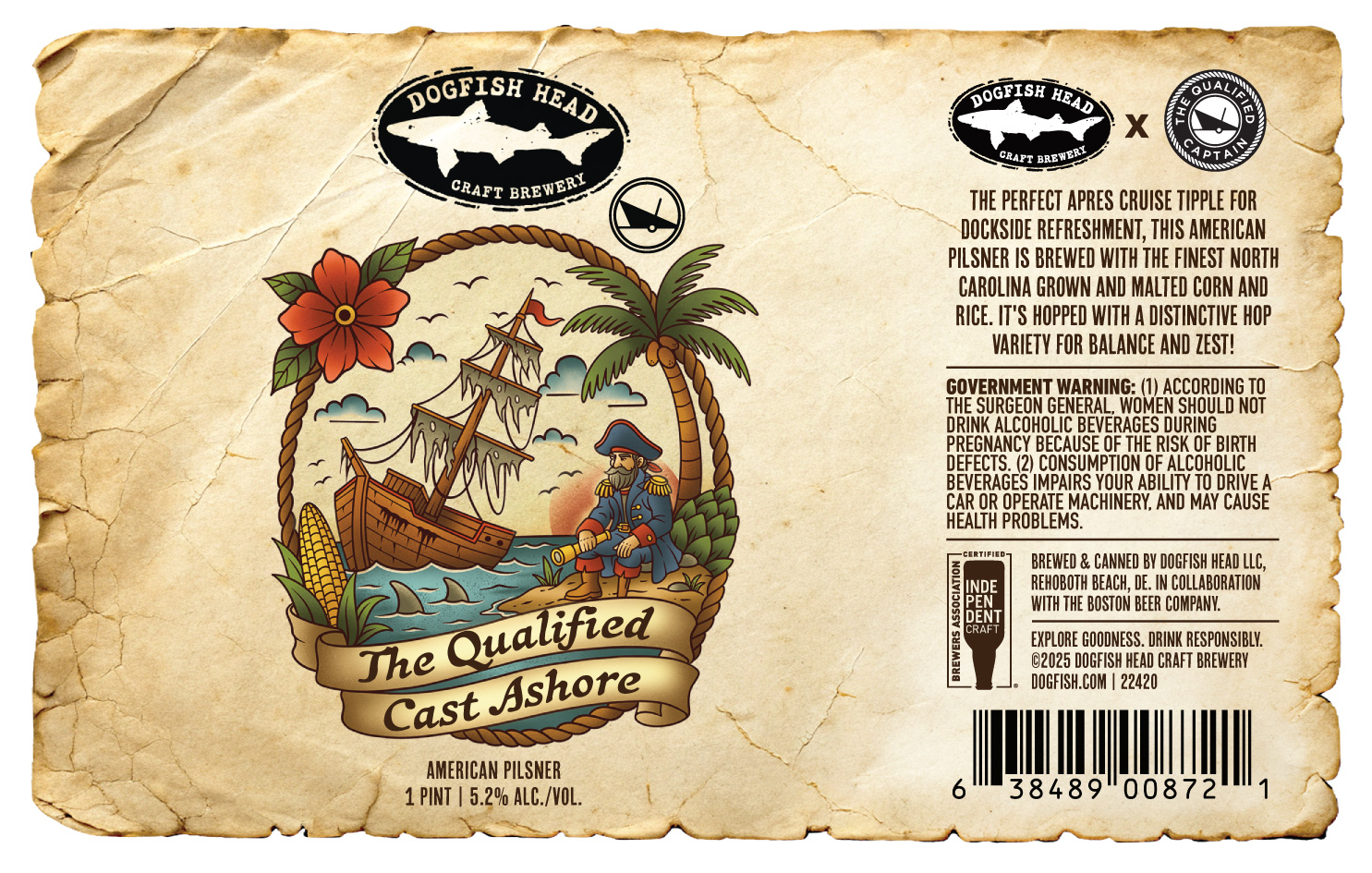 TABC label artwork for Dogfish Head Qualified Cast Ashore