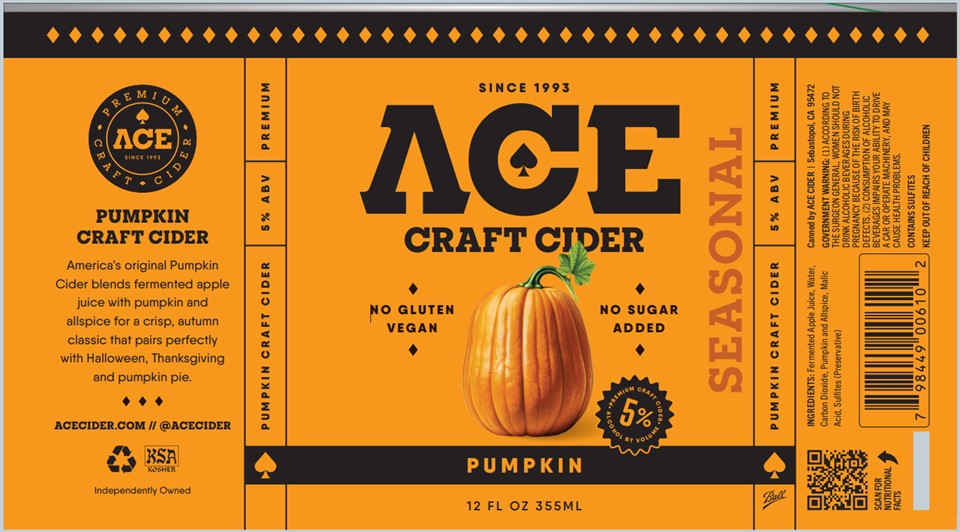 TABC label artwork for ACE PUMPKIN CRAFT CIDER