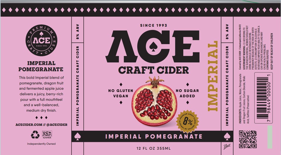 TABC label artwork for ACE IMPERIAL POMEGRANATE