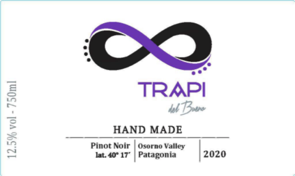 TABC label artwork for Trapi del Bueno Hand Made Pinot Noir