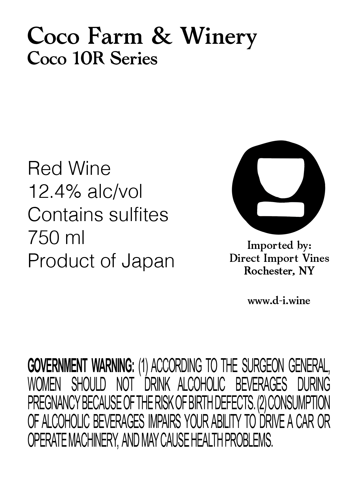 TABC label artwork for Coco Farm & Winery Coco 10R Series