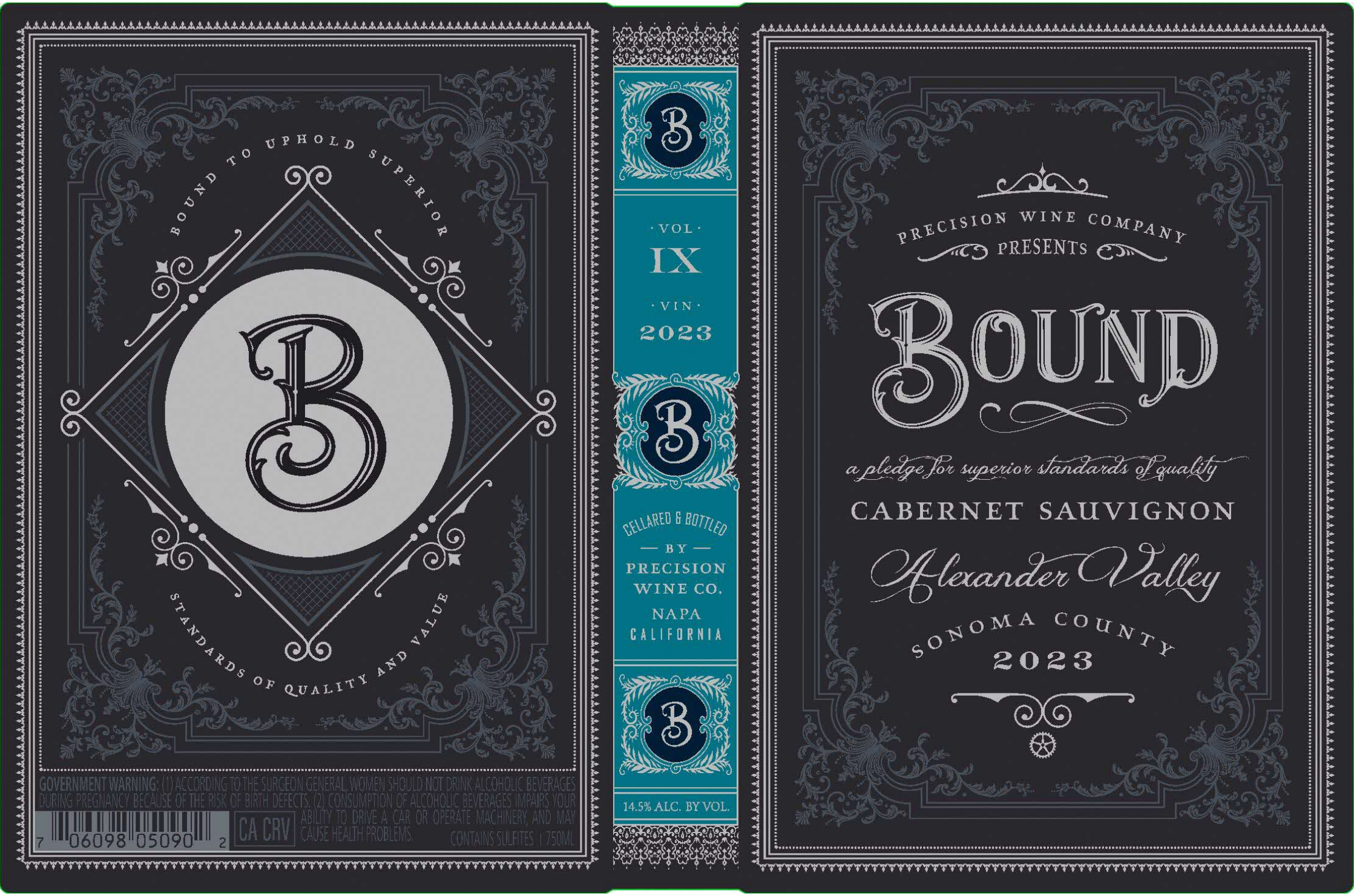 TABC label artwork for Bound Alexander Valley Cabernet Sauvignon